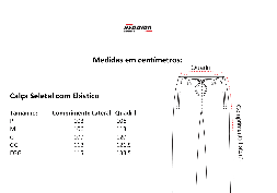 Tabela de Medidas Calça c/ Elástico Seletel