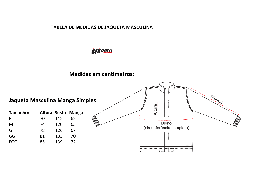 Tabela de Medidas Jaqueta Masculina